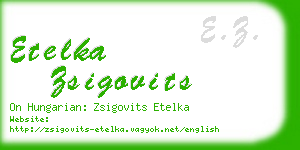 etelka zsigovits business card